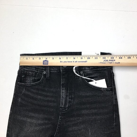 NEW Kancan Women's Faded Black Jeans Straight Leg Distressed High Rise size 26 - Picture 4 of 12